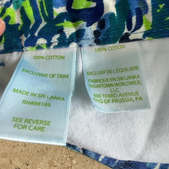 Lilly Pulitzer Bennet Blue Magnolia Scalloped Edge Shorts Size 0 - Picture 4 of 5